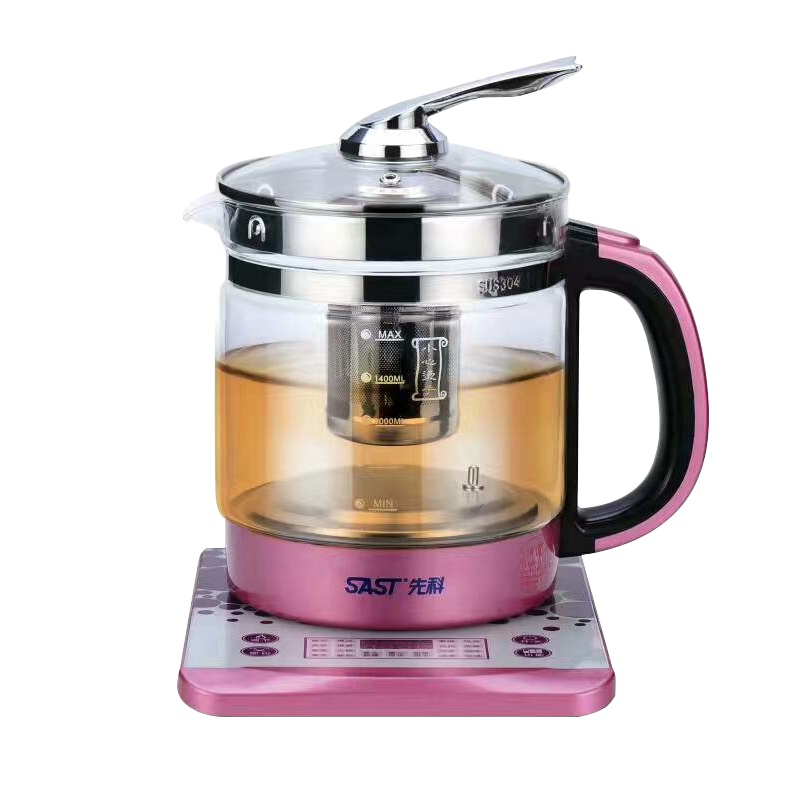 先科SAST XH-802D 电水壶 1.5L花茶壶 智能感温800W多功能茶壶超薄机身带过滤网 玫瑰紫(单位:件)