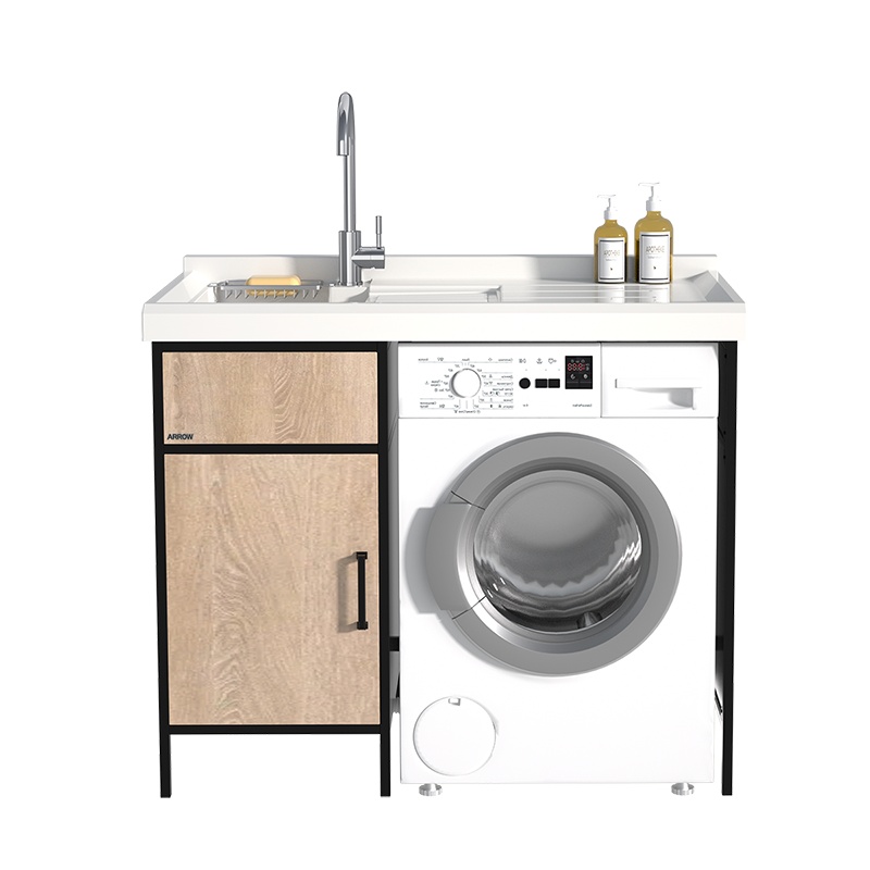 箭牌(ARROW) 洗衣机柜组合 不锈钢洗衣机柜盆 阳台洗衣机柜 卫浴 洗衣机柜阳台洗手盆