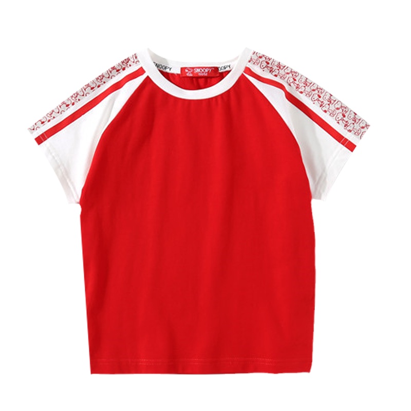 史努比童装男童短袖T恤夏季2021新款女童儿童半袖打底衫纯棉