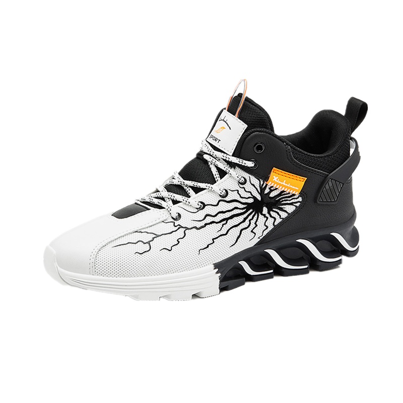 英伦班纳(ENLEN&BENNA)新款高帮鞋刀锋底飞织鞋休闲运动鞋跑步男鞋