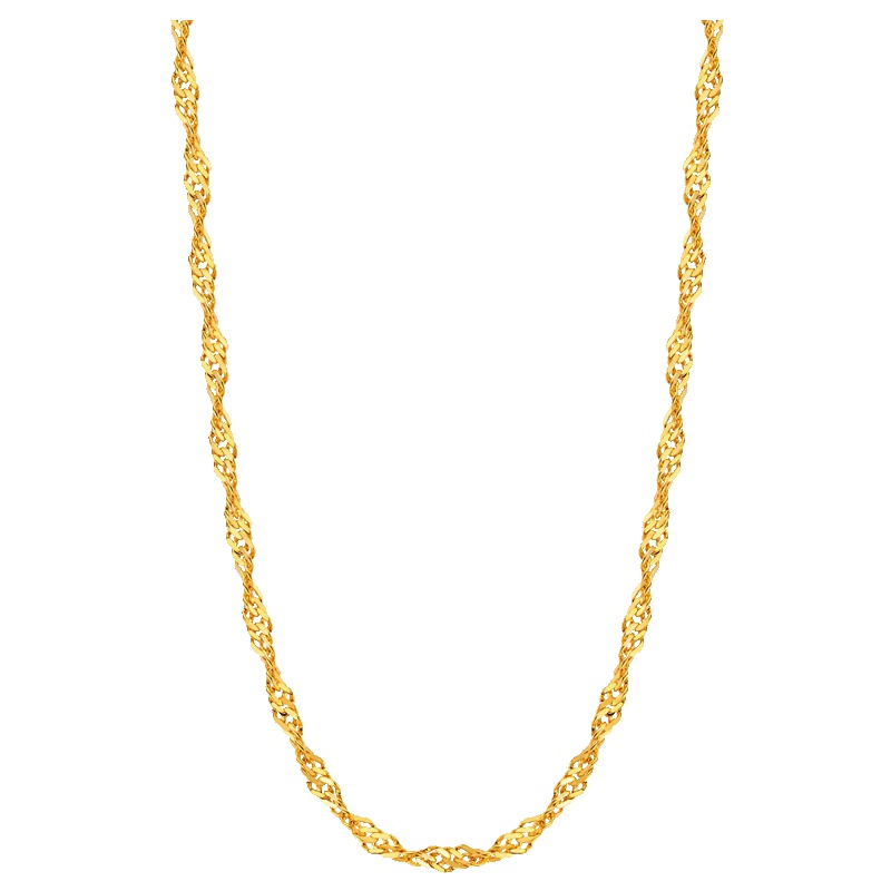 礼品周大福时尚光沙足金黄金项链计价（工费148元）F172898