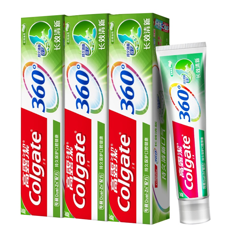 高露洁360长效清新牙膏120g三支装