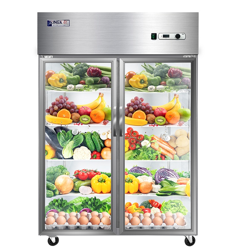 星星(XINGX) 802升不锈钢展示柜 四门厨房冰箱冷藏柜 超市饮料柜 便利店保鲜柜(灰色)BC-980Y