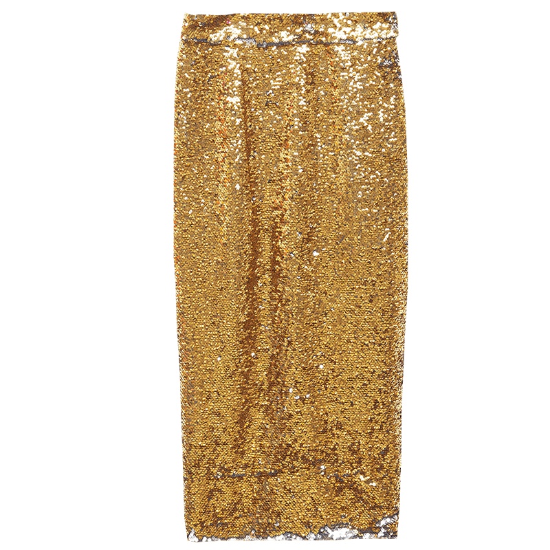 ERDOS 春夏袁泉同款金银双面亮片优雅时尚百搭过膝包臀裙女半身裙