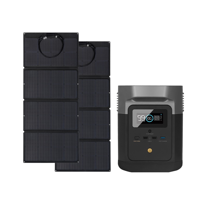 EcoFlow户外移动电源应急露营车载220v 1400w便携大功率DELTA mini+160W太阳能板×2