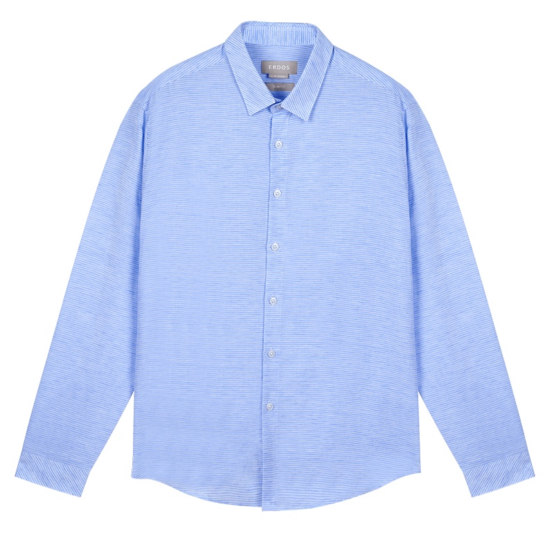 鄂尔多斯ERDOS春夏棉麻商务男式衬衫