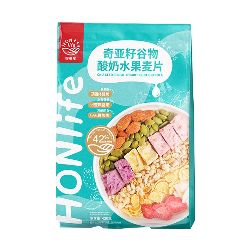 好麦多草莓多多奇亚籽水果麦片400g
