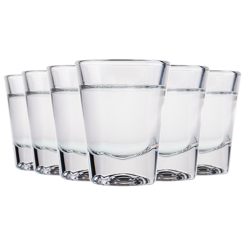6只进口无铅玻璃透明加厚烈酒杯家用白酒一口杯60ML