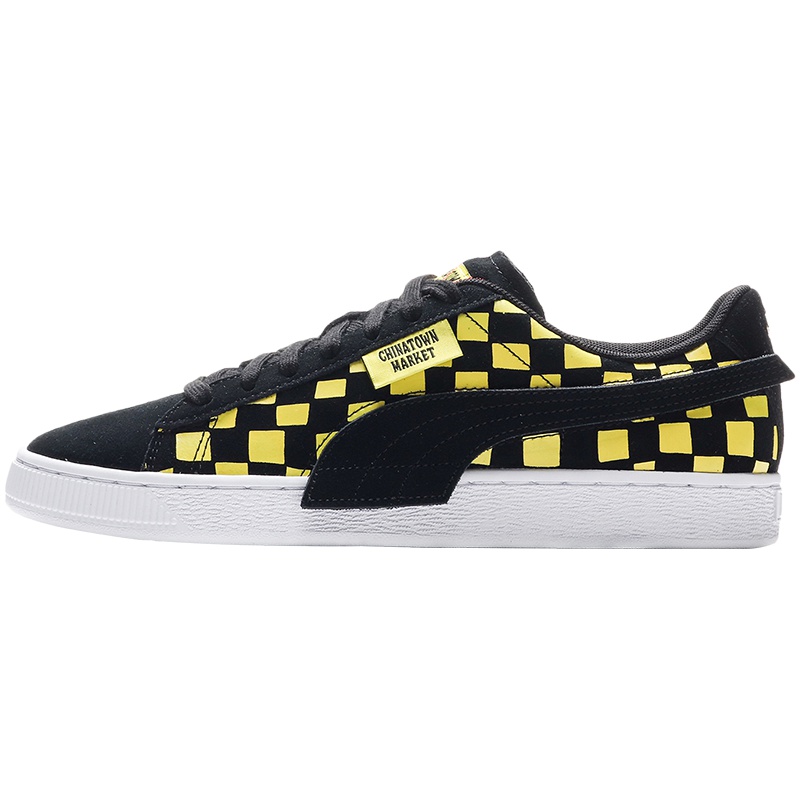 PUMA黑标男鞋女鞋窦靖童同款SUEDE CHINATOWN复古棋盘格拼接休闲鞋板鞋370133