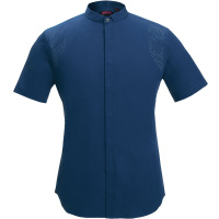 诺丁山男装 夏款男士商务休闲蓝色修身型短袖衬衫棉质ND650001