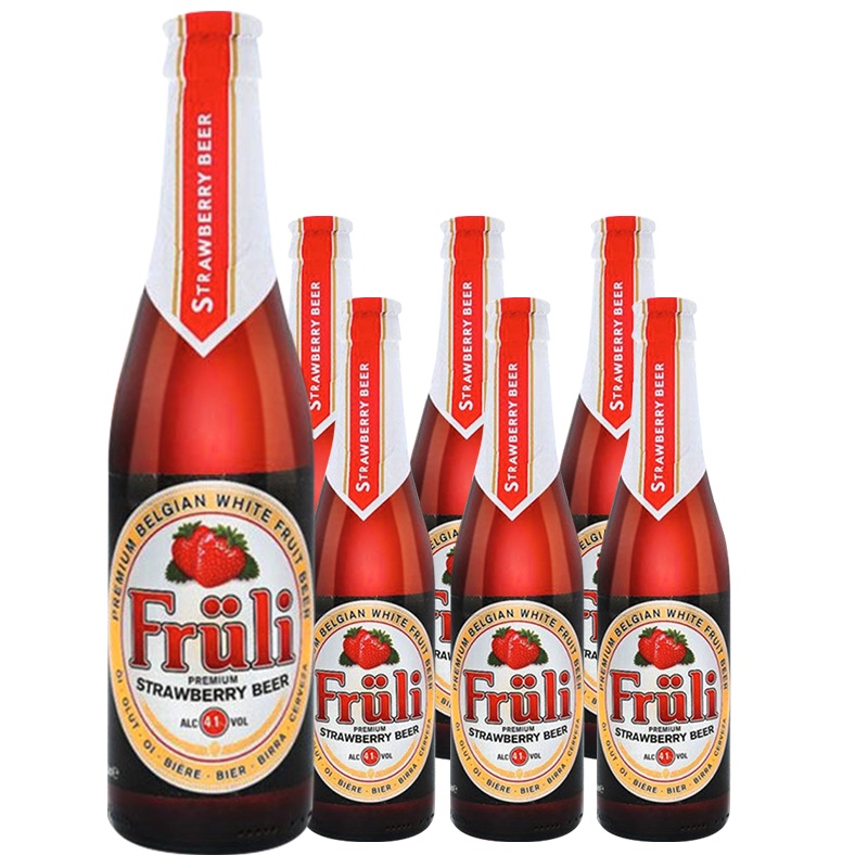 比利时进口芙力草莓啤酒进口精酿Fruli诱惑水果啤酒330ml*6瓶