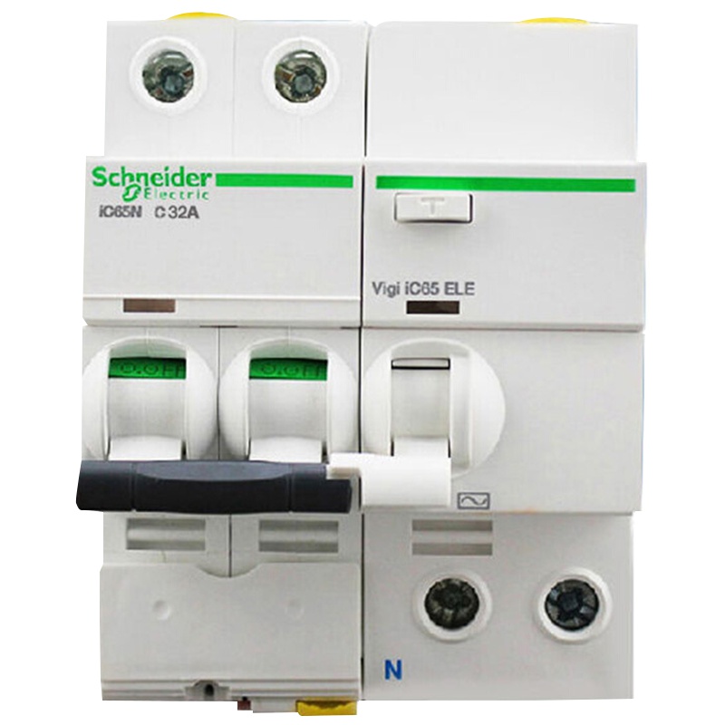 施耐德电气（Schneider Electric）断路器 A9 IC65N小型总开关 2P 32A带漏电保护器