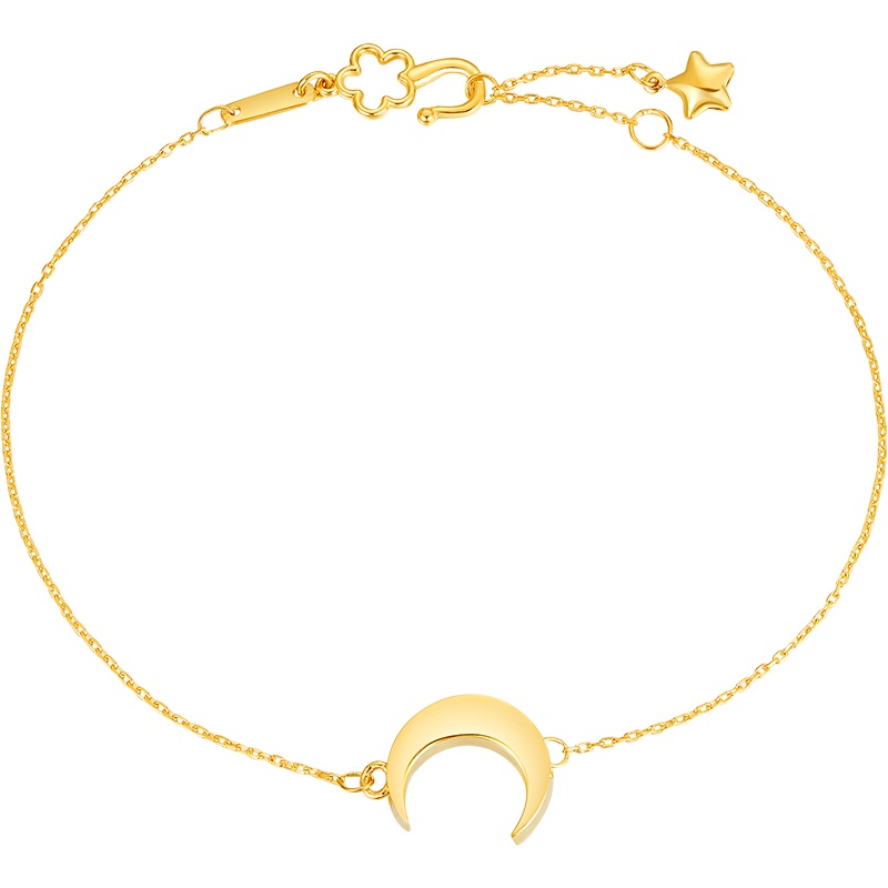 ZHAO LIANG 兆亮珠宝 5G系列黄金手链女金手链足金999纯金月半弯细手链送礼