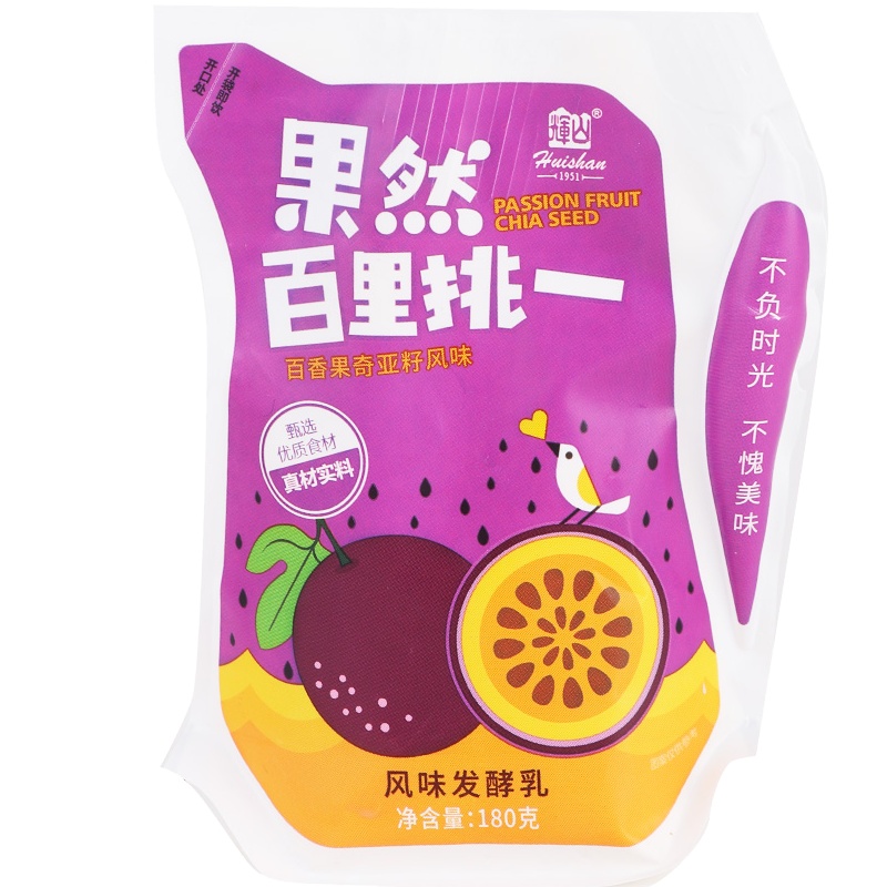 辉山 爱克林包装 百里挑一百香果奇亚籽风味发酵乳 酸奶 180g*11袋輝山,Huishan"