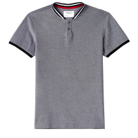 蒙蒂埃莫潮流时尚全棉舒适运动型亨利领短袖男士T恤