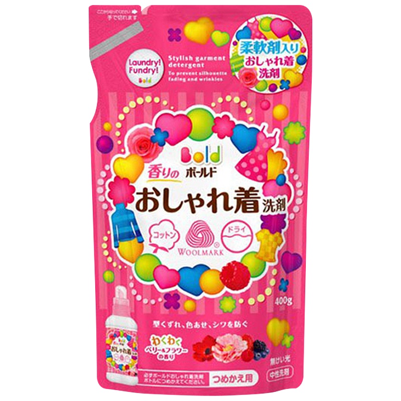[真丝衣物用]宝洁(Procter&Gamble) Bold 真丝羊毛洗涤液洗衣液 袋装替换装400克