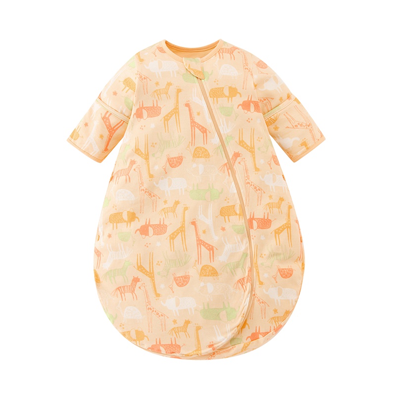 米乐鱼 婴儿睡袋春秋厚款睡袋宝宝睡袋儿童防踢被双层睡袋(森林乐章)时光