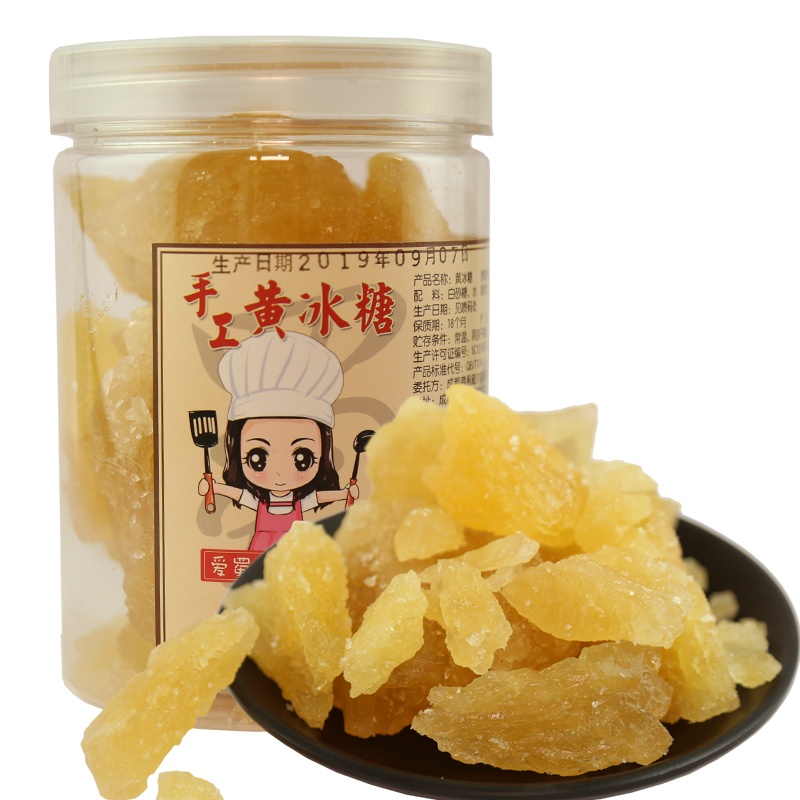 爱蜀味 传统制作黄冰糖400g 四川特产冰糖无硫熏甘蔗老冰糖 可搭配银耳
