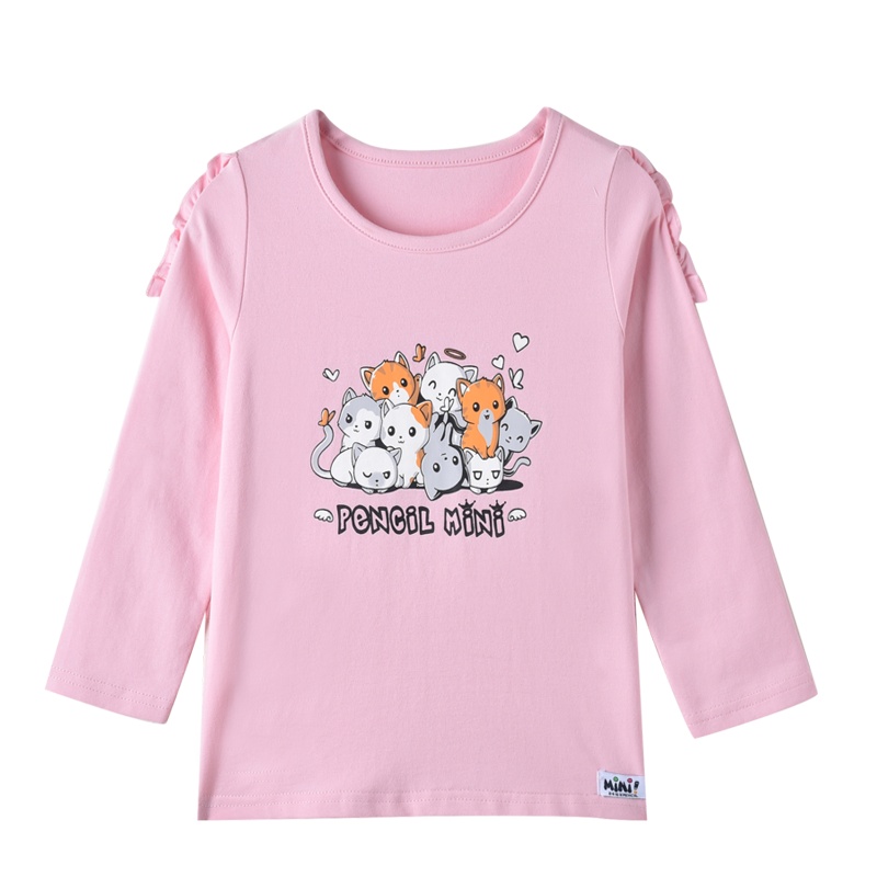 铅笔俱乐部童装2020秋冬新款小童圆领长袖T恤卡通休闲上衣女宝宝