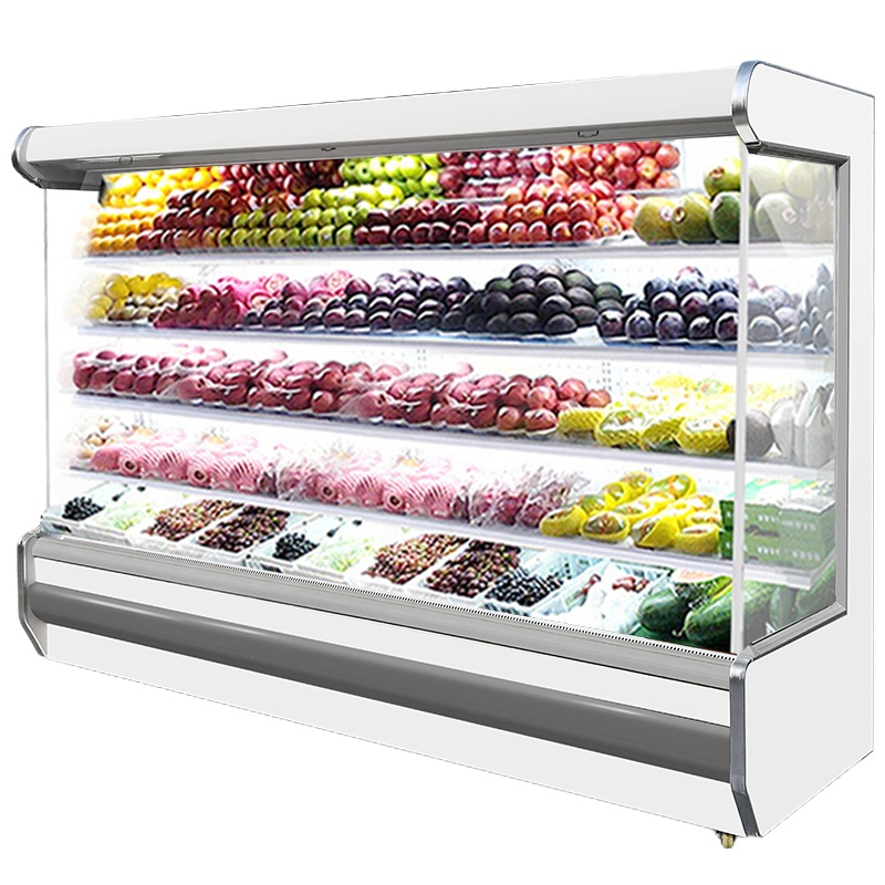 希冷(XILEN)超市风幕柜水果保鲜柜展示柜冷藏麻辣烫点菜柜饮料酸奶冷柜立式商用冰柜冰箱冷鲜柜1.2米豪华风冷款一体机