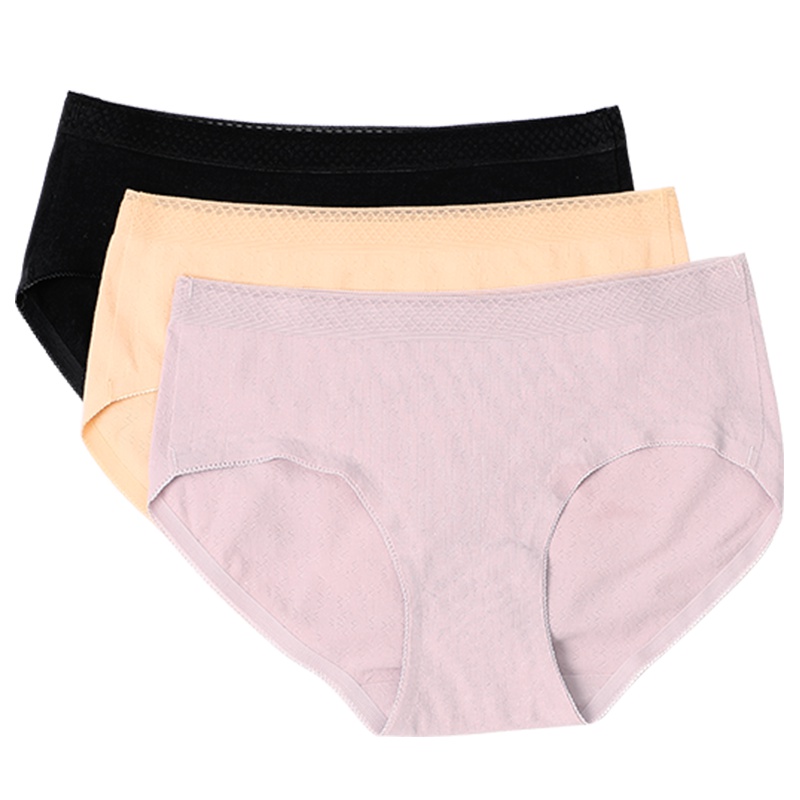 (3条装)红豆(HODO)女士提花镂空无痕内裤女透气吸汗棉氨女士内裤