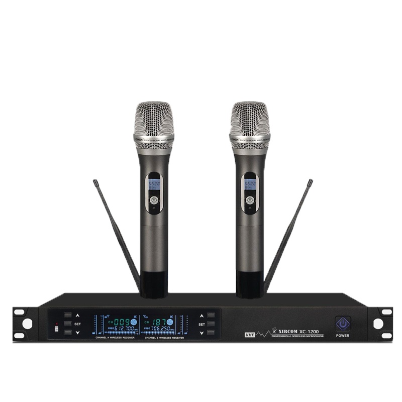 XIRCOM(捷讯)XC-1200 U段无线一拖二话筒(黑色) 会议室 视频会议应用,频率可调