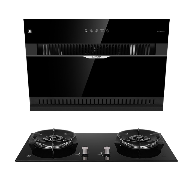 樱花(SAKURA)烟灶套餐 750小侧吸抽油烟机 18立方 5.2KW燃气灶具 自清洗烟灶厨电套装JA75+BBG02