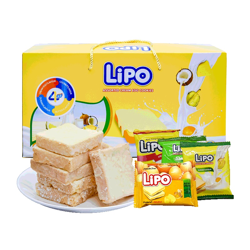 越南进口 Lipo面包干混合口味礼盒1KG/盒 综合口味组合节日休闲零食年货节日礼盒 饼干糕点食品大礼包