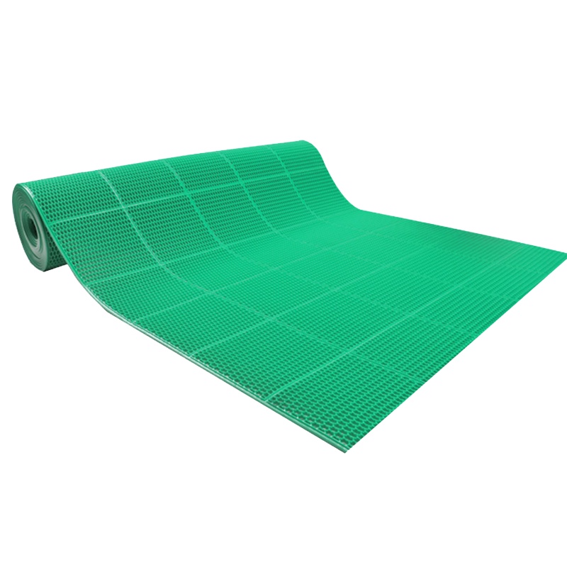 海斯迪克 HK-596 内六角镂空隔水垫 游泳池防滑垫PVC耐磨型地垫地毯 绿色1.6m宽×15m(整卷)