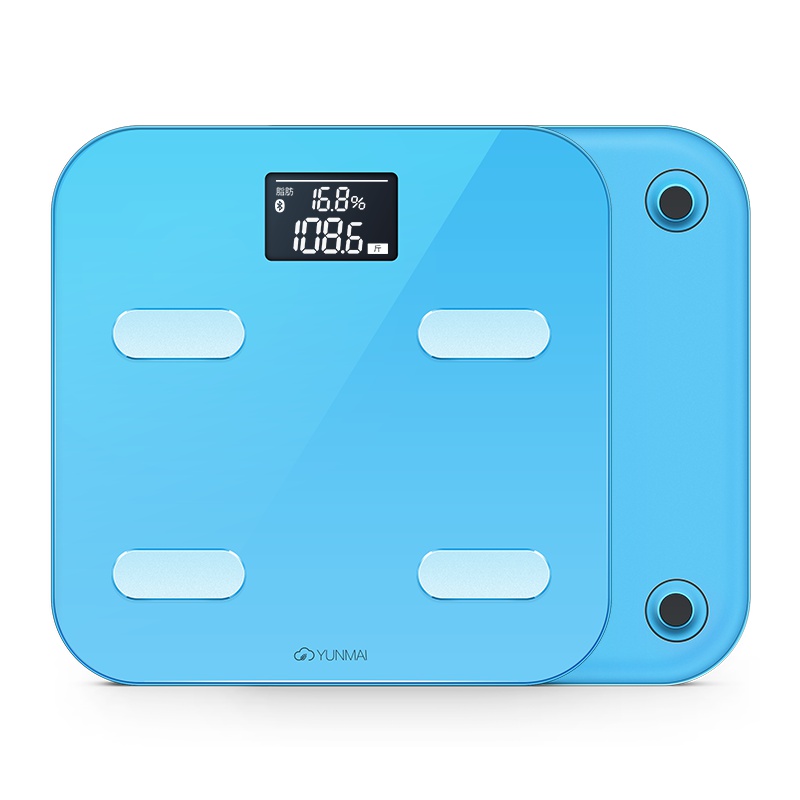 云麦(YUNMAI)好轻Color智能家用体脂称健康秤蓝色 29项身体数据测量 精准测体脂称体重 钢化玻璃材质 重量2.2KG