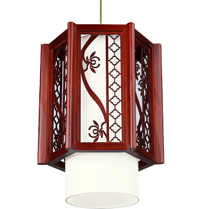 环森中式实木灯笼吊灯仿古木艺羊皮宫灯定制广告灯笼灯茶楼酒店火锅店灯饰客栈新年阳台灯过道灯具中秋灯笼