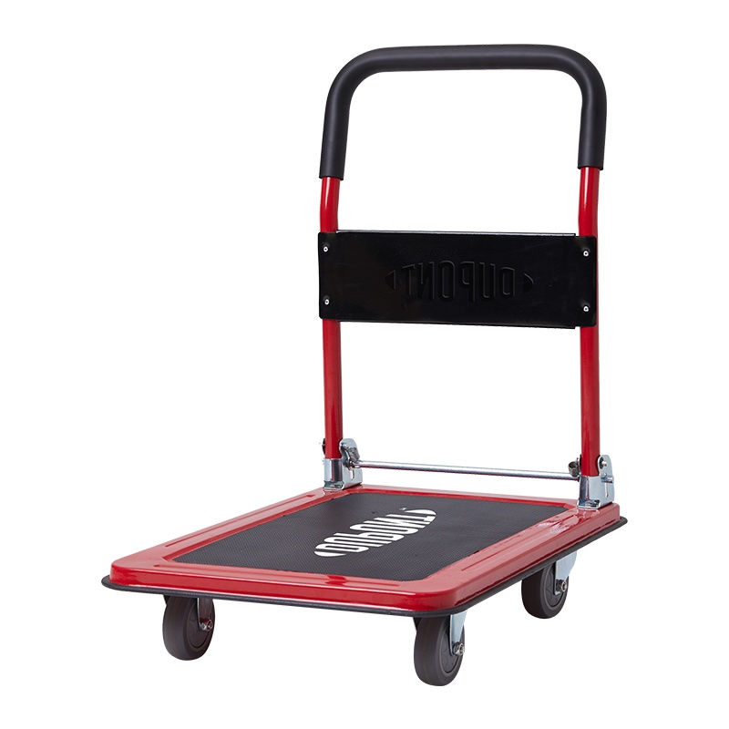 DUPONT杜邦平板车小推车手推车拉货车四轮搬运车手拉车小拖车拉杆车折叠板车 中国红50*77 承重400斤