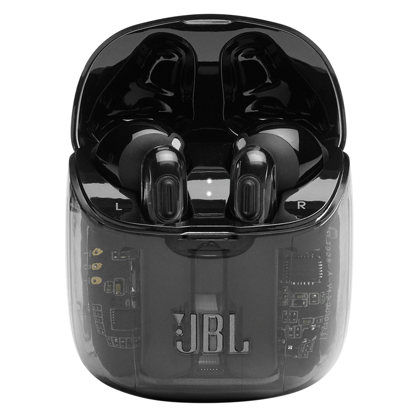 JBL T225TWS GHOST 真无线蓝牙耳机 通话降噪手机音乐半入耳式耳机 双耳立体声苹果华为耳机 透明黑