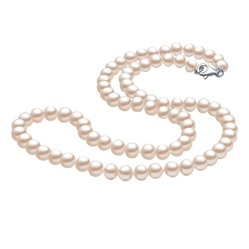 佰色传情(BRIR) 5-6mm强光近圆白色淡水珍珠项链生日礼物正品