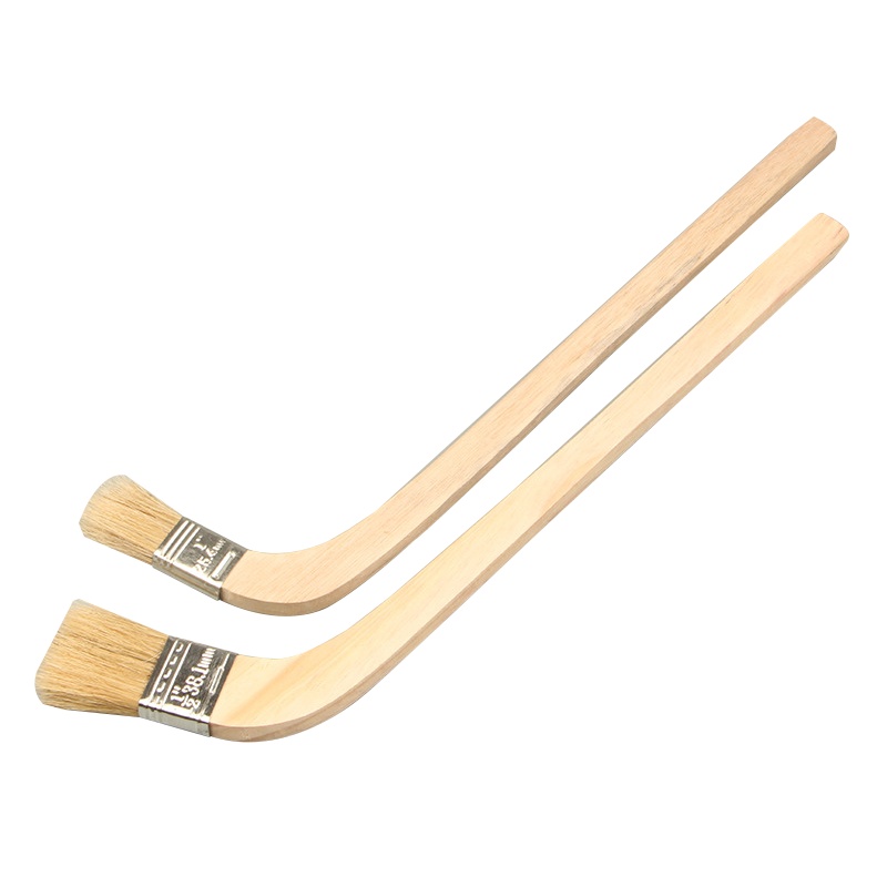 海斯迪克 gnjz-247 侧弯柄油漆刷 船用油漆刷 木手柄油漆刷子 耐溶剂猪鬓油漆刷