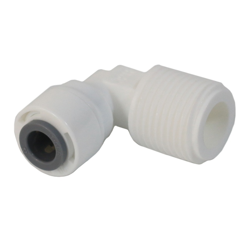 帮客材配 惠而浦净水器R50C61/62/63 R50C82净水机 3分外螺纹转2分快接 L型 增压泵接头 4046