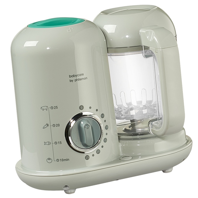 babycare 宝宝辅食机料理机 蒸煮搅拌一体机 搅拌机婴儿迷你辅食机 迷洁灰-定时款 4526