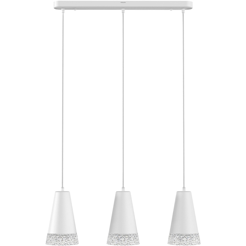 飞利浦简恒LED三头餐吊灯e27螺口北欧现代简约创意餐桌客厅灯卧室灯吧台新中式楼梯灯水晶灯具