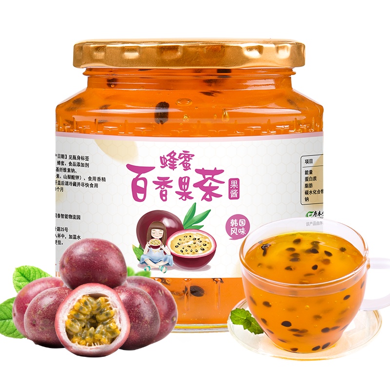 酥田自营蜂蜜百香果茶502g饮品冲饮冲泡水果茶酱