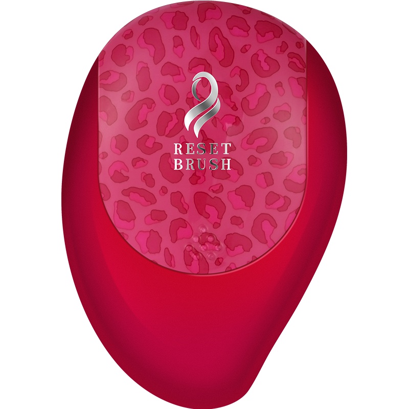 日本小泉成器KOIZUMI便携气垫防静电头部磁疗按摩电动梳子豹纹红