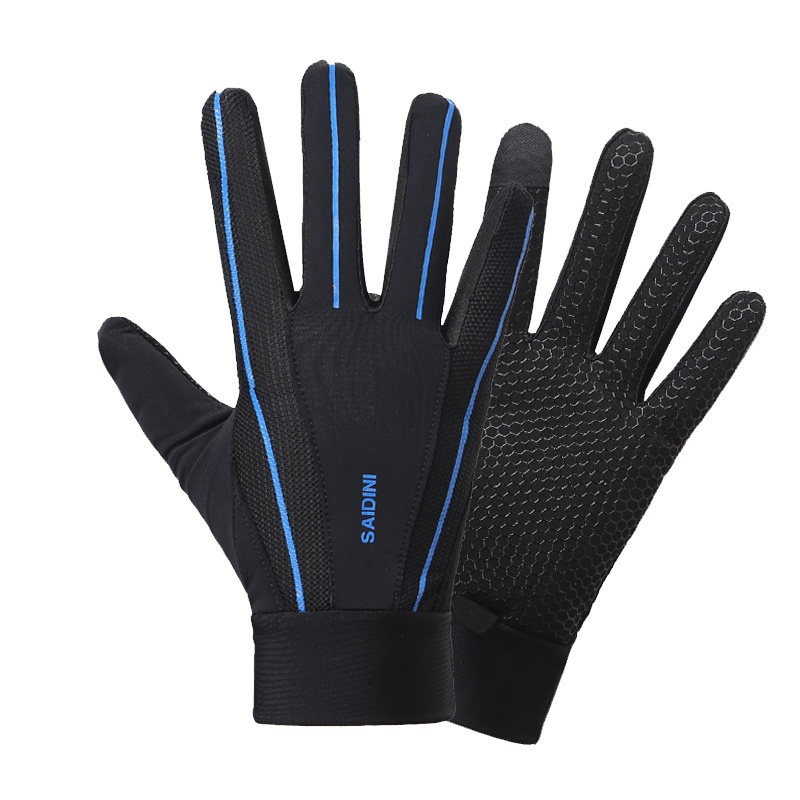 新品骑行手套男女夏季薄款防晒户外运动跑步骑行山地车摩托车防滑透气速干触屏全指钓鱼手套