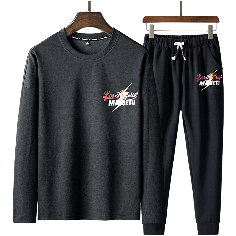 俞兆林(YUZHAOLIN)男士套装搭配帅气春秋季潮流潮男韩版男装春秋装长袖T恤男