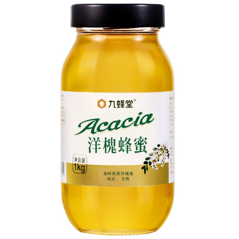 九蜂堂洋槐蜂蜜1000g 槐花蜜 纯正自然 源于蜂农自产蜂巢蜜 滋补蜂蜜 非百花蜜 自然成熟无添加