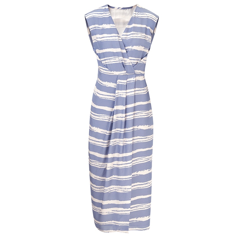 鄂尔多斯1980春夏V领收腰女连衣裙