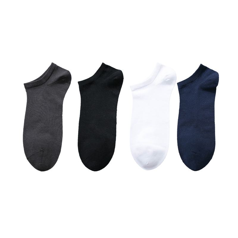 恒源祥船袜男士低帮浅口隐形竹纤维短袜夏季超薄透气黑色运动袜 6双装