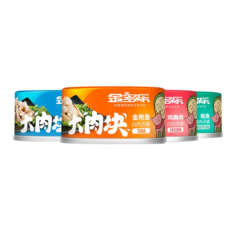 (2件9折)金多乐白肉猫罐头猫罐12罐成幼猫湿粮猫咪零食整箱罐头营养金枪鱼鸡肉多口味