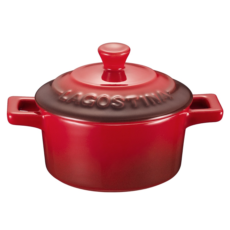 拉歌蒂尼(LAGOSTINA)格朗陶瓷炖盅隔水 燕窝甜品烘焙罐子炖罐 家用养生双耳炖蛋(樱桃红)