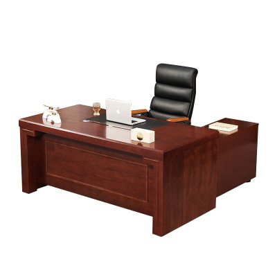 永格老板桌大班台经理桌办公桌主管桌油漆实木贴皮总裁桌1.8米+老板椅