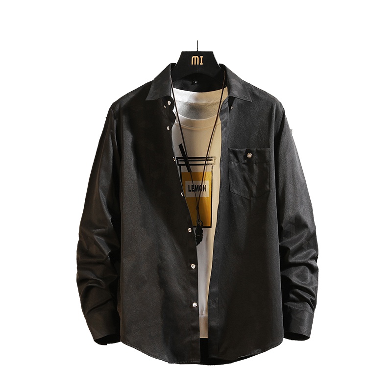 蓝旗2019新款男士长袖衬衫春秋薄款韩版潮帅气青年大码衬衣男外套