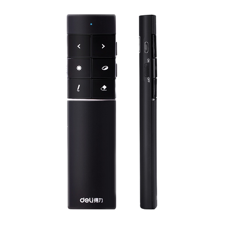 得力(deli)空中鼠标飞鼠 可充电液晶屏激光笔 教鞭 PPT无线演讲演示器翻页器 幻灯片遥控器翻页笔 红光 2807